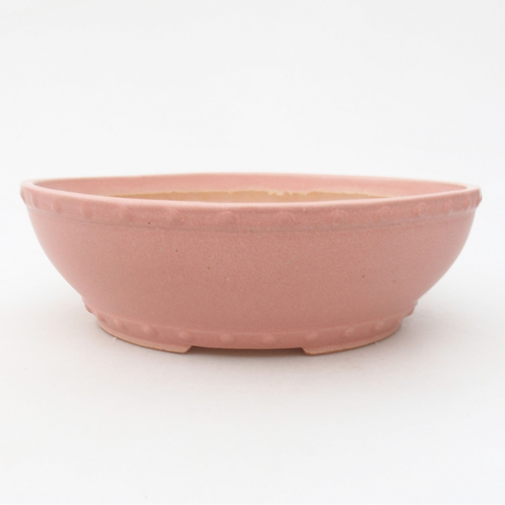 Ceramiczna miska bonsai 18 x 18 x 5,5 cm, kolor różowy