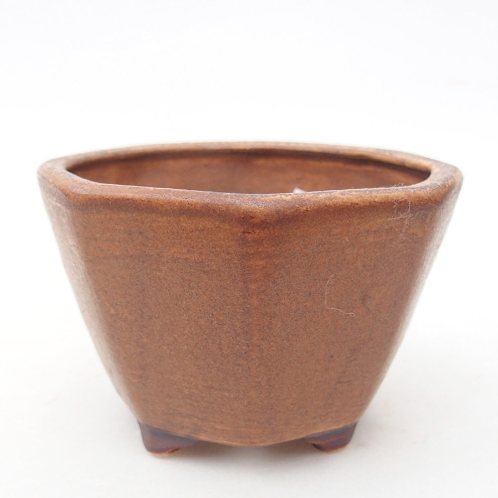 Ceramiczna miska do bonsai 8,5 x 8,5 x 6 cm, kolor brązowy