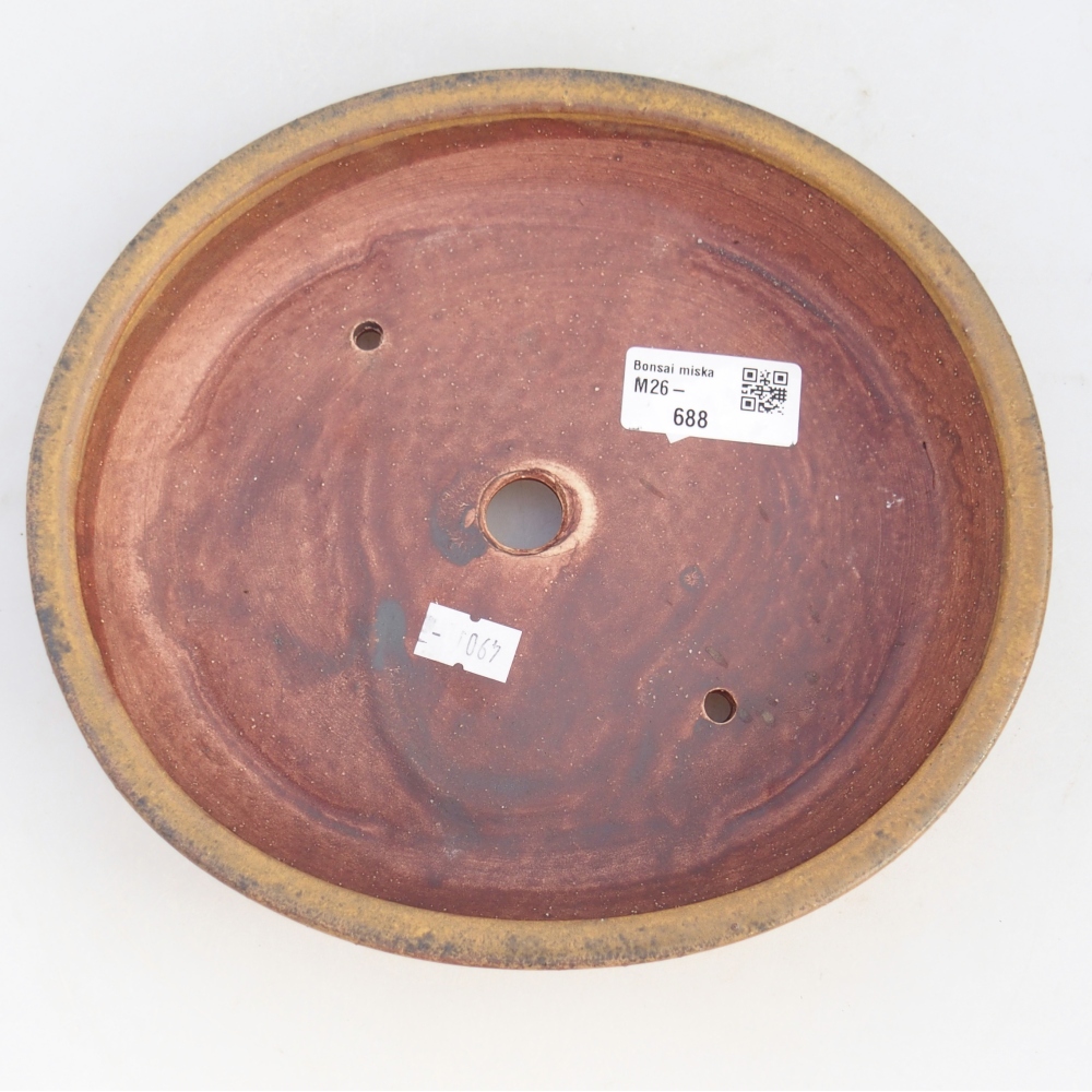 Ceramiczna miska na bonsai 21 x 19 x 4,5 cm, brązowa
