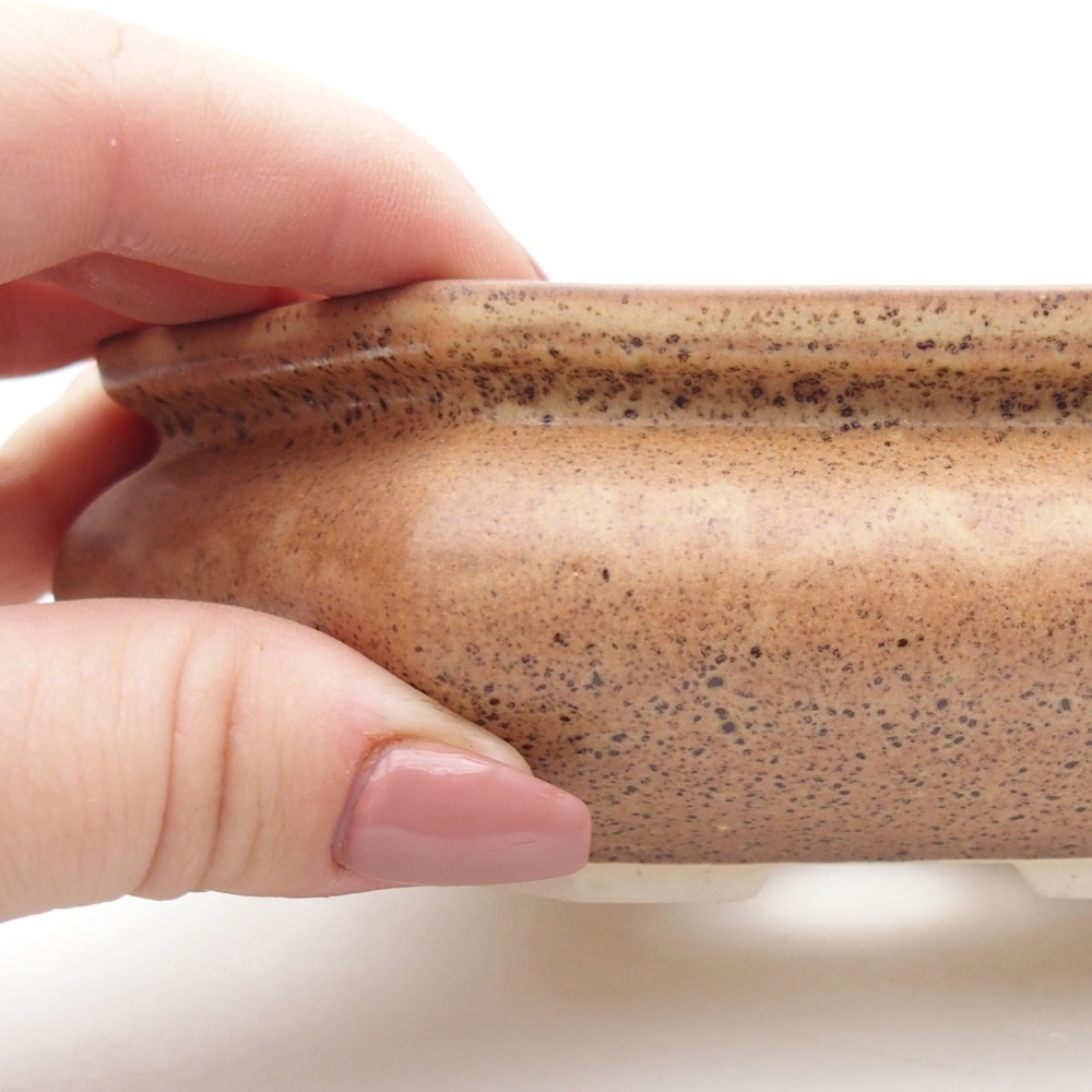 Ceramiczna miska do bonsai 13,5 x 13,5 x 4,5 cm, brązowa