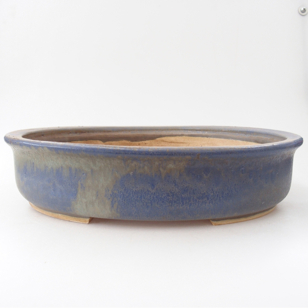 Ceramiczna miska na bonsai 32,5 x 28 x 7 cm, kolor niebieski