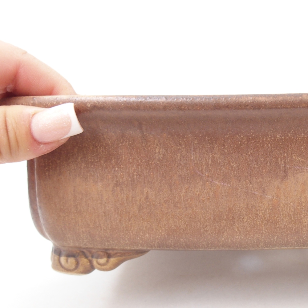 Ceramiczna miska na bonsai 25 x 20 x 7 cm, różowa