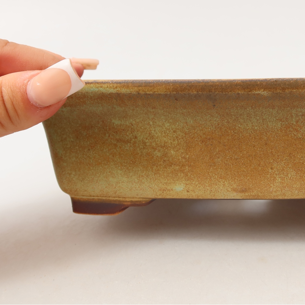 Ceramiczna miska do bonsai 17,5 x 14,5 x 5,5 cm, kolor zielony