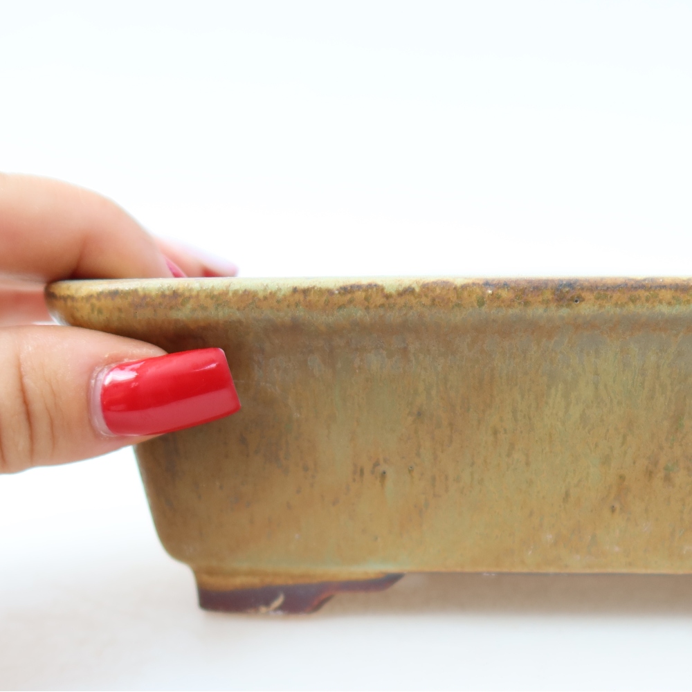 Ceramiczna doniczka do bonsai 17,5 x 14,5 x 5 cm, kolor zielony
