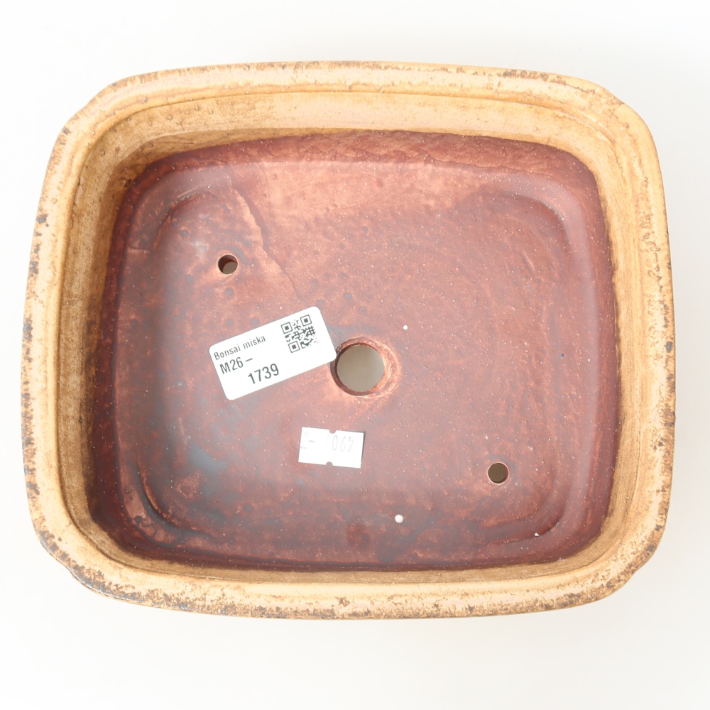 Ceramiczna miska do bonsai 19,5 x 17 x 6 cm, kolor różowy