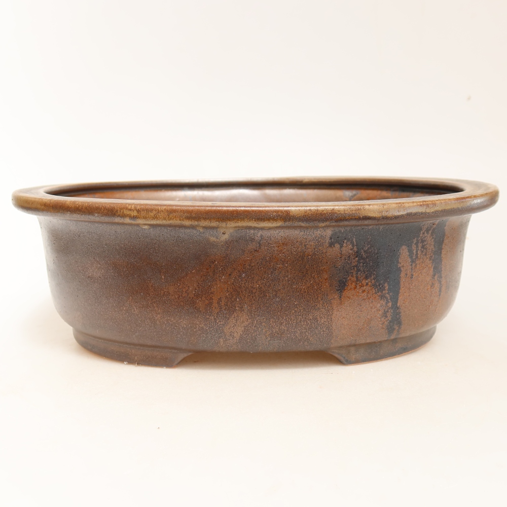 Ceramiczna miska na bonsai 26 x 22 x 8 cm, brązowa