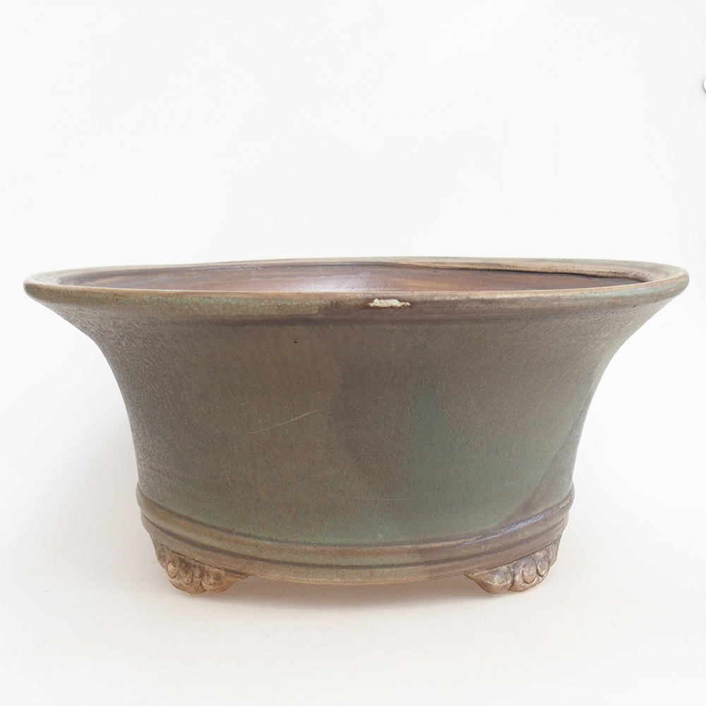 Ceramiczna miska do bonsai 32 x 32 x 14 cm, zielona