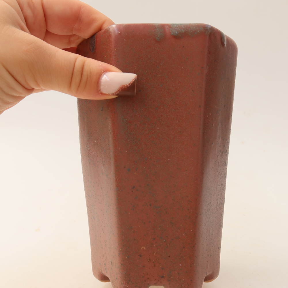 Ceramiczna miska do bonsai 9,5 x 8,5 x 14,5 cm, kolor różowy