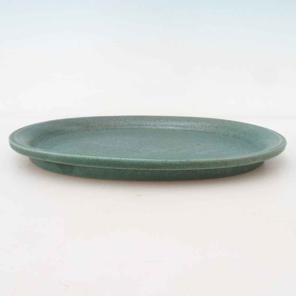 Bonsai bowl owalny S - 20 x 16,5 x 1,5 cm - zielony