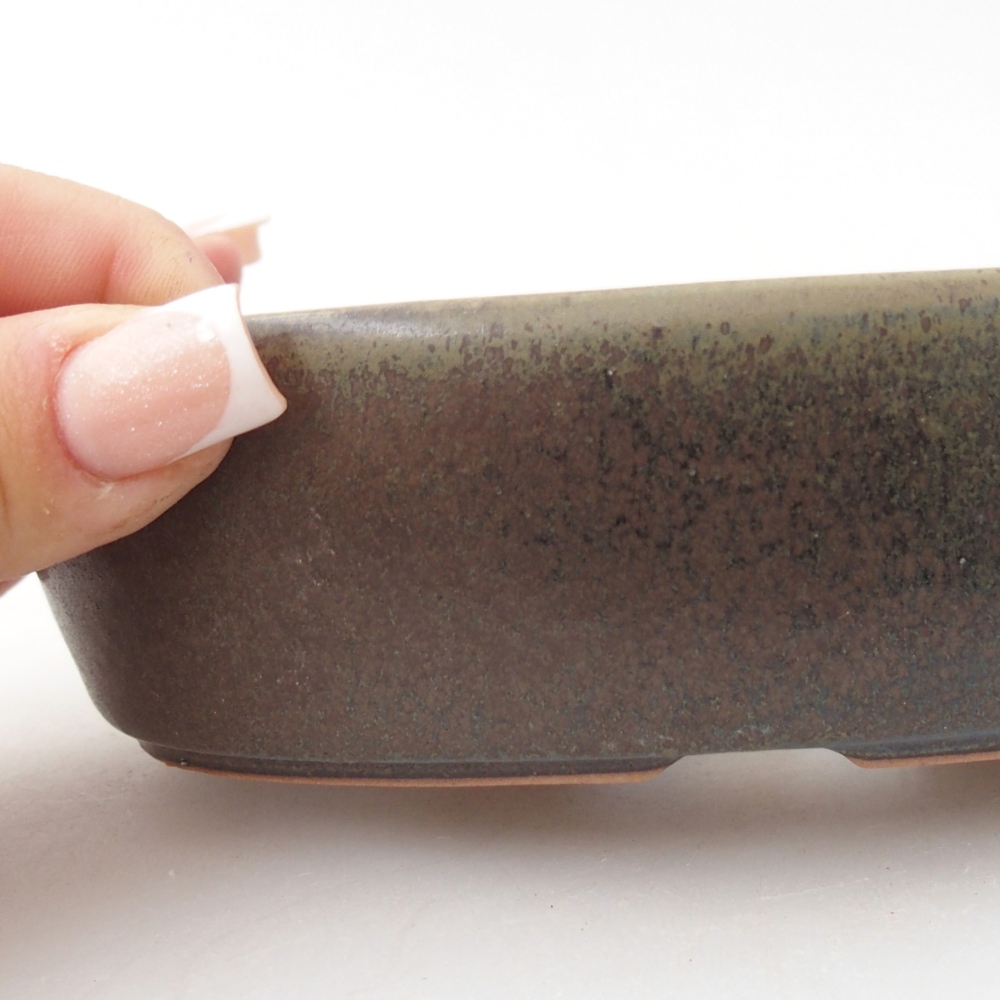 Ceramiczna miska do bonsai 15 x 9,5 x 4 cm, brązowa