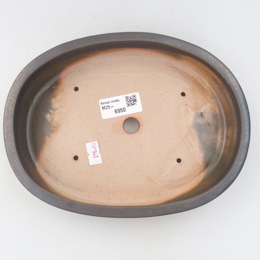 Ceramiczna miska do bonsai 22 x 16,5 x 4,5 cm, szara