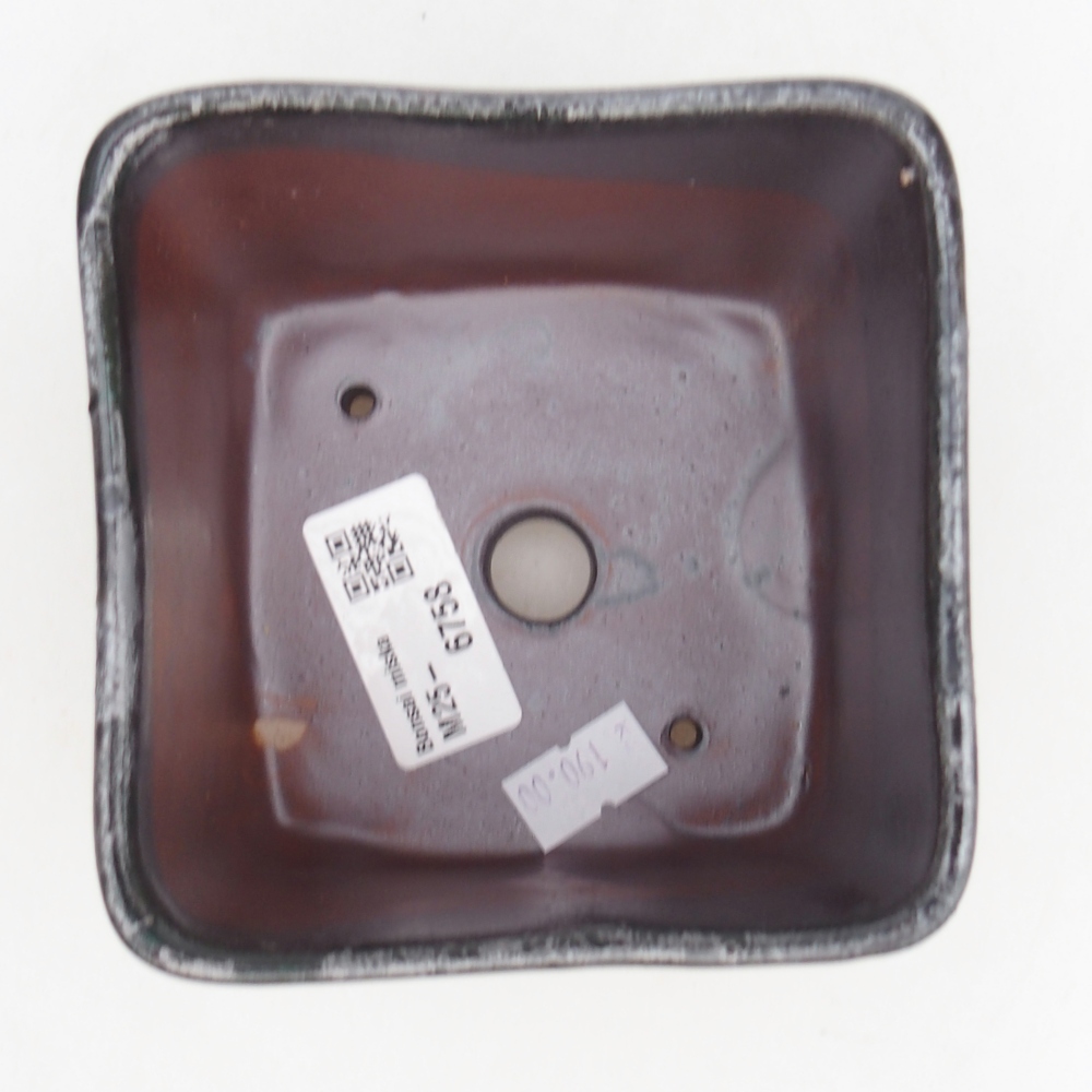 Ceramiczna miska do bonsai 10 x 10 x 8,5 cm, kolor czarny