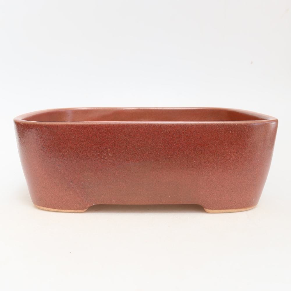 Ceramiczna miska do bonsai 23 x 17,5 x 7,5 cm, kolor bordowy