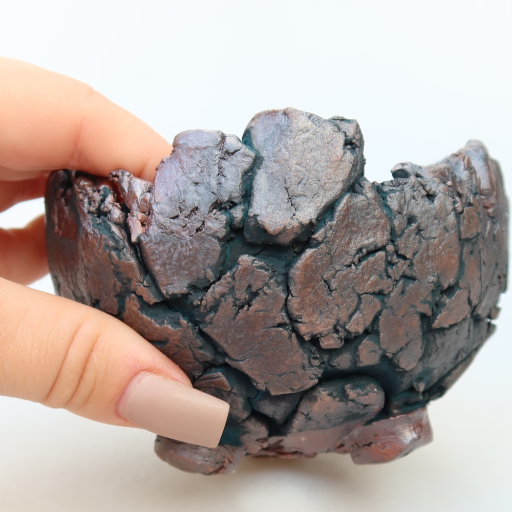 Ceramiczna skorupa  10,5 x 10 x 8 cm, kolor zielony