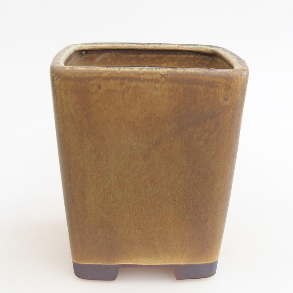 Ceramiczna miska do bonsai 10 x 10 x 12 cm, brązowa