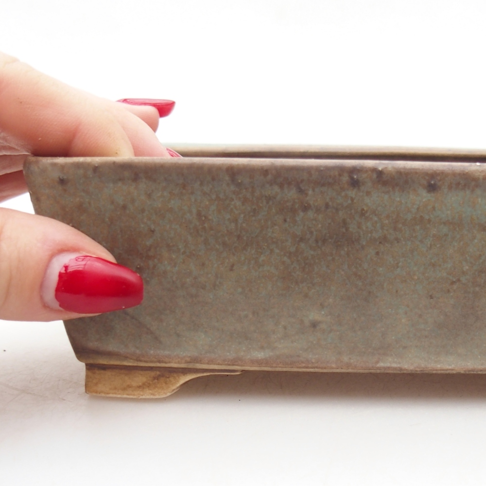 Ceramiczna miska do bonsai 15 x 12 x 5 cm, zielona