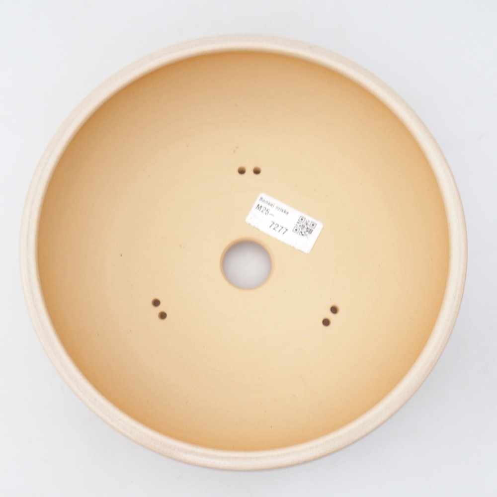 Ceramiczna miska do bonsai 21,5 x 21,5 x 7 cm, kolor beżowy