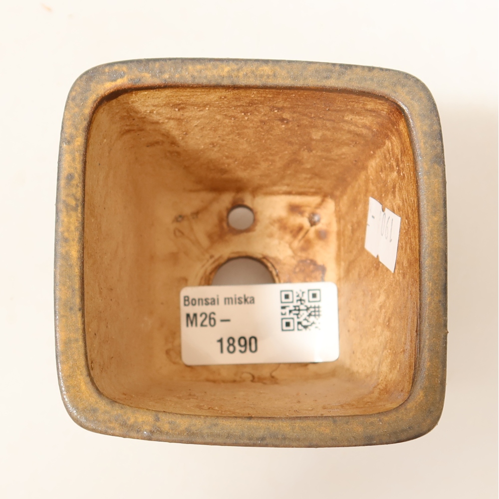 Ceramiczna miska do bonsai 7,5 x 7,5 x 7,5 cm, brązowa