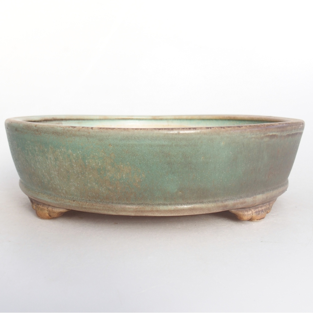 Ceramiczna miska bonsai 21 x 21 x 6 cm, zielona