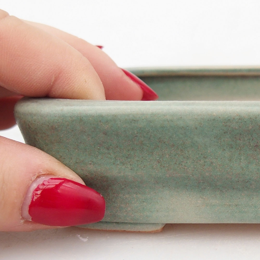 Ceramiczna miska do bonsai 11,5 x 8,5 x 3 cm, zielona