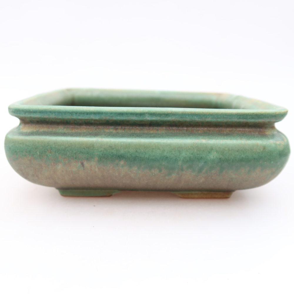 Ceramiczna miska do bonsai 15,5 x 15,5 x 6 cm, zielona