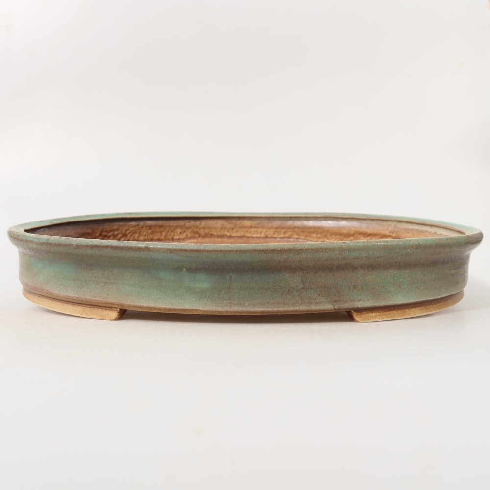 Ceramiczna miska do bonsai 30,5 x 26,5 x 4 cm, kolor zielony