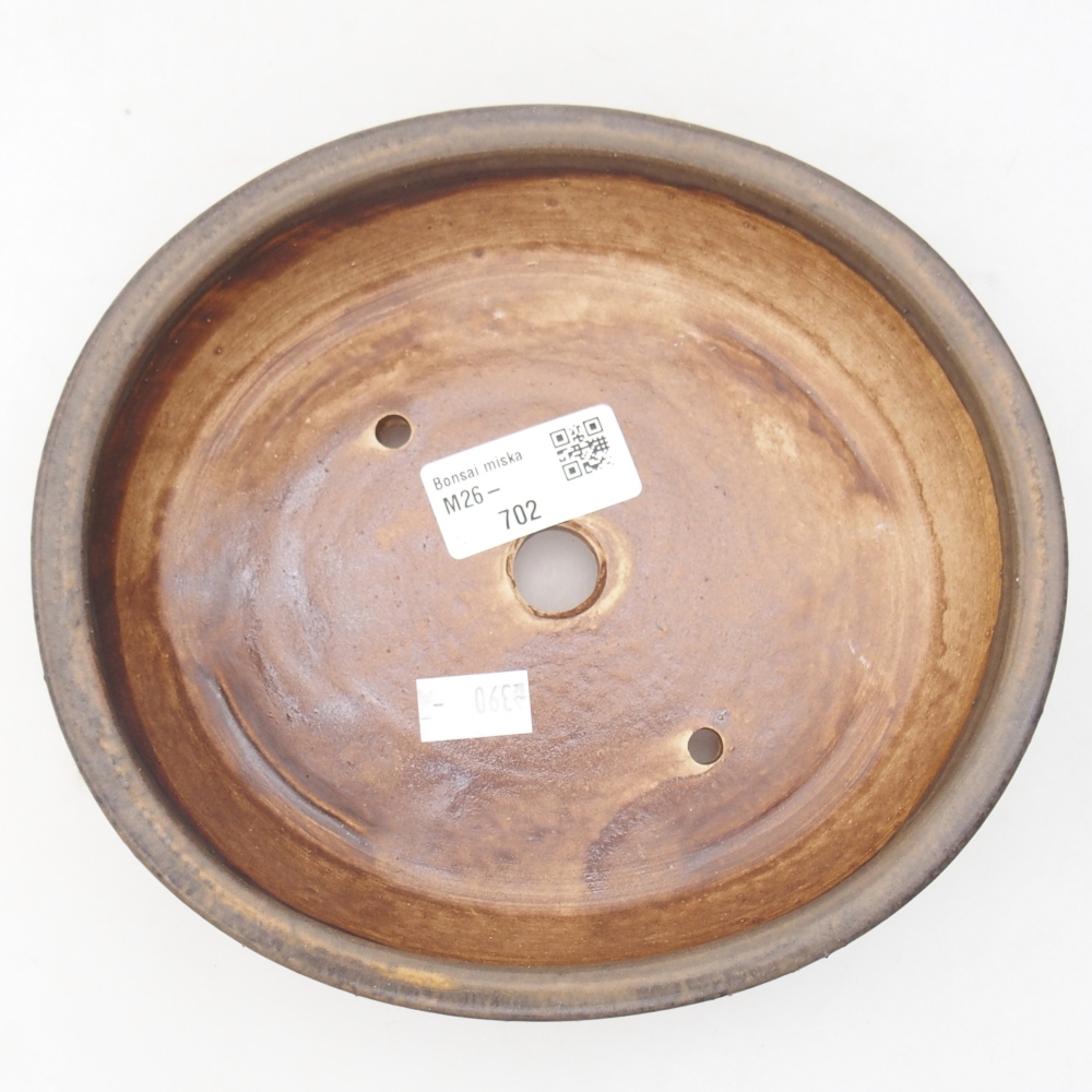 Ceramiczna miska do bonsai 18,5 x 16,5 x 4,5 cm, brązowa