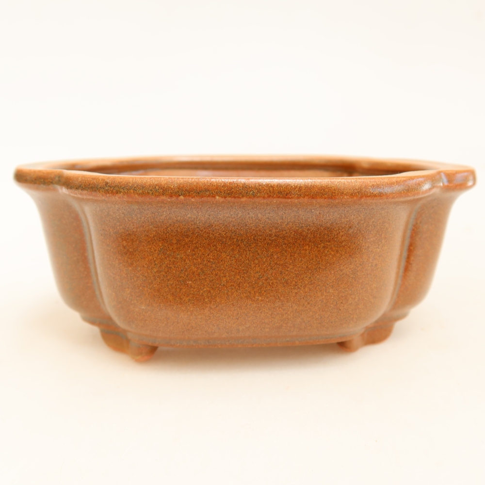 Ceramiczna miska do bonsai 13,5 x 10,5 x 5 cm, kolor brązowy
