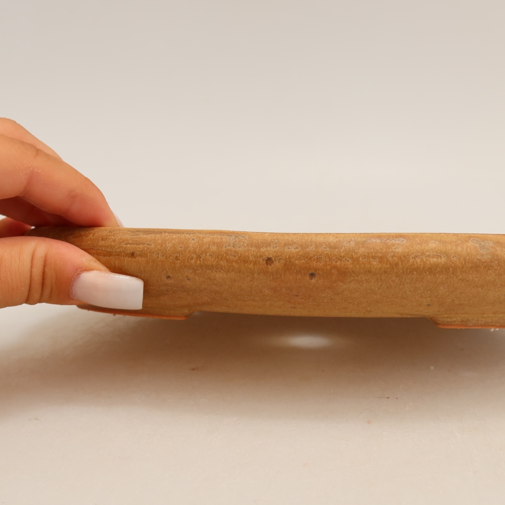 Ceramiczna miska do bonsai 22,5 x 16,5 x 3 cm, kolor beżowy