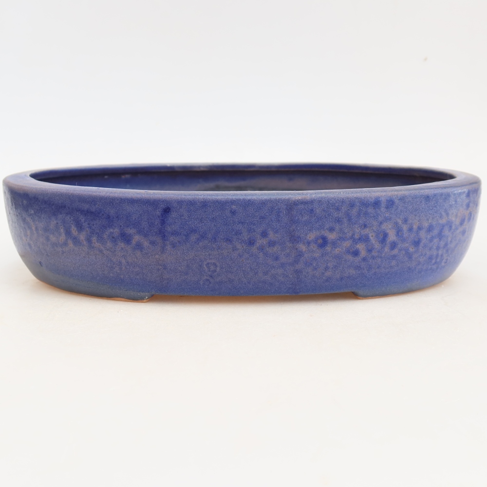Ceramiczna miska do bonsai 27 x 21 x 5,5 cm, kolor niebieski