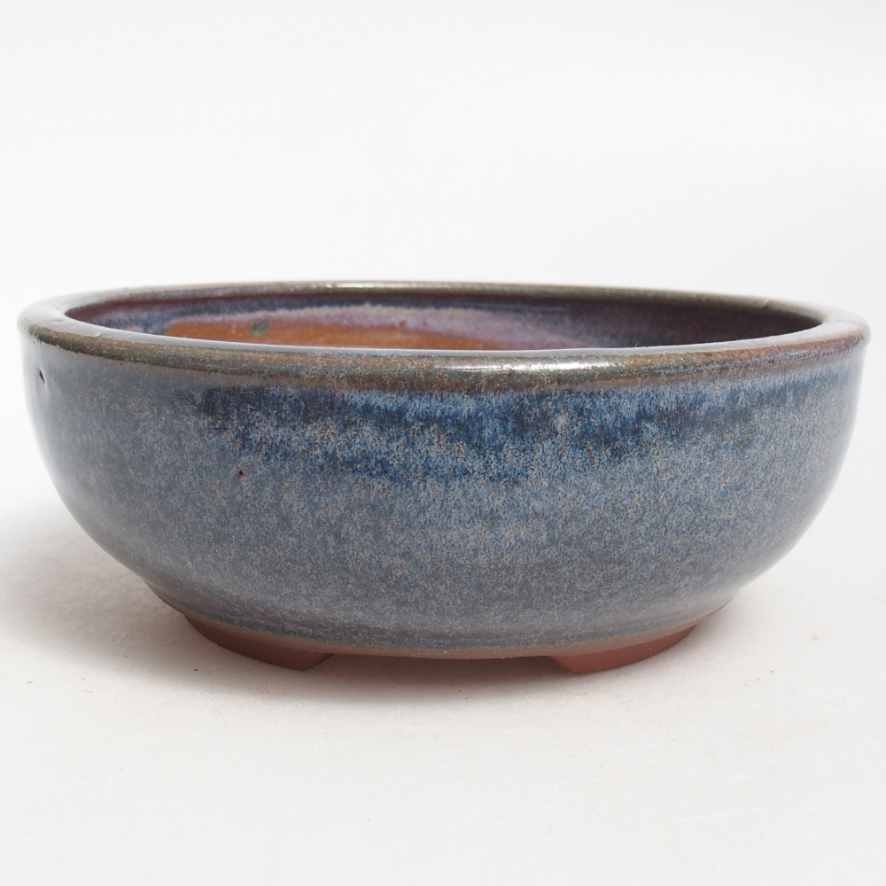 Ceramiczna miska do bonsai 15 x 15 x 5,5 cm, kolor niebieski