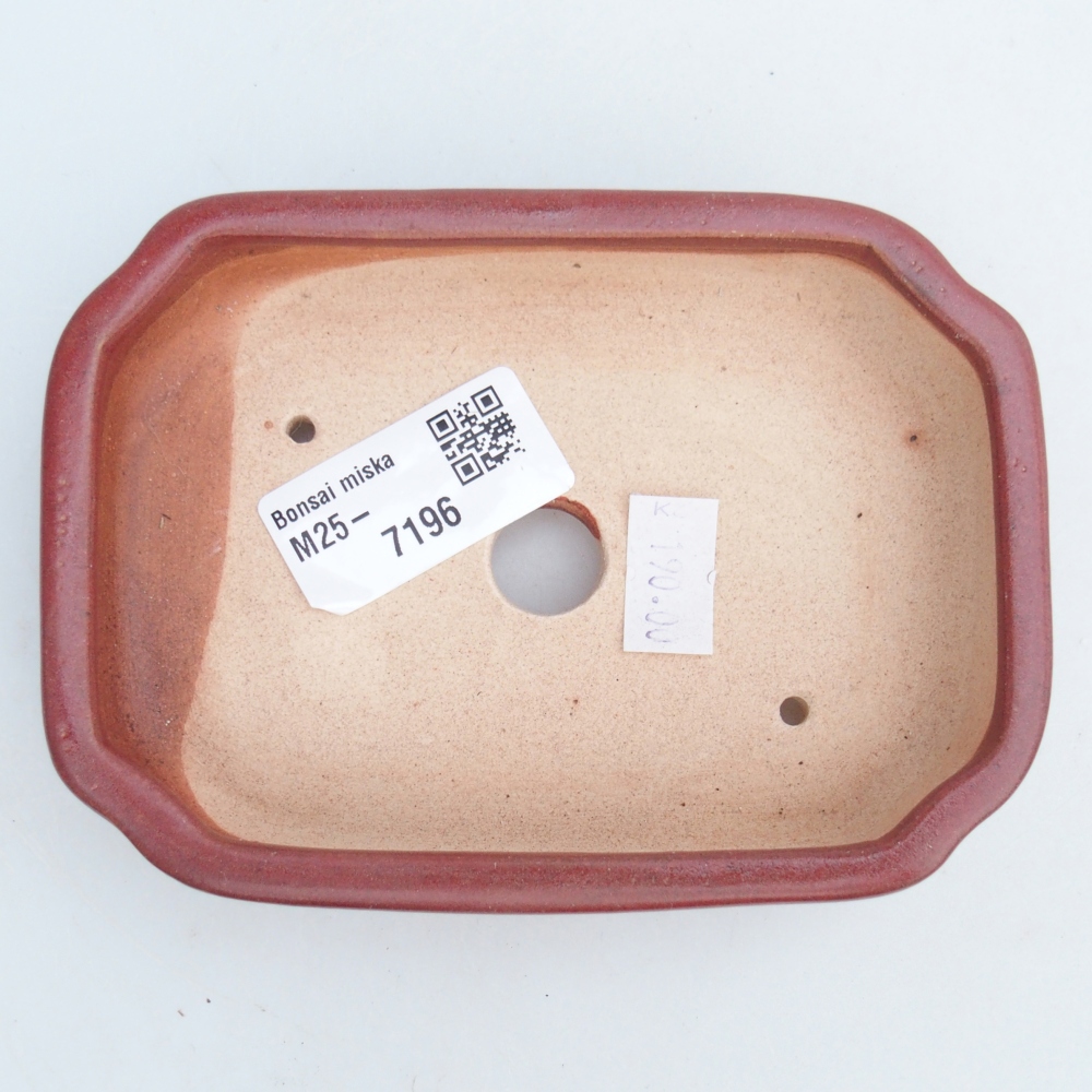 Ceramiczna miska na bonsai 13 x 9 x 3 cm, bordowa