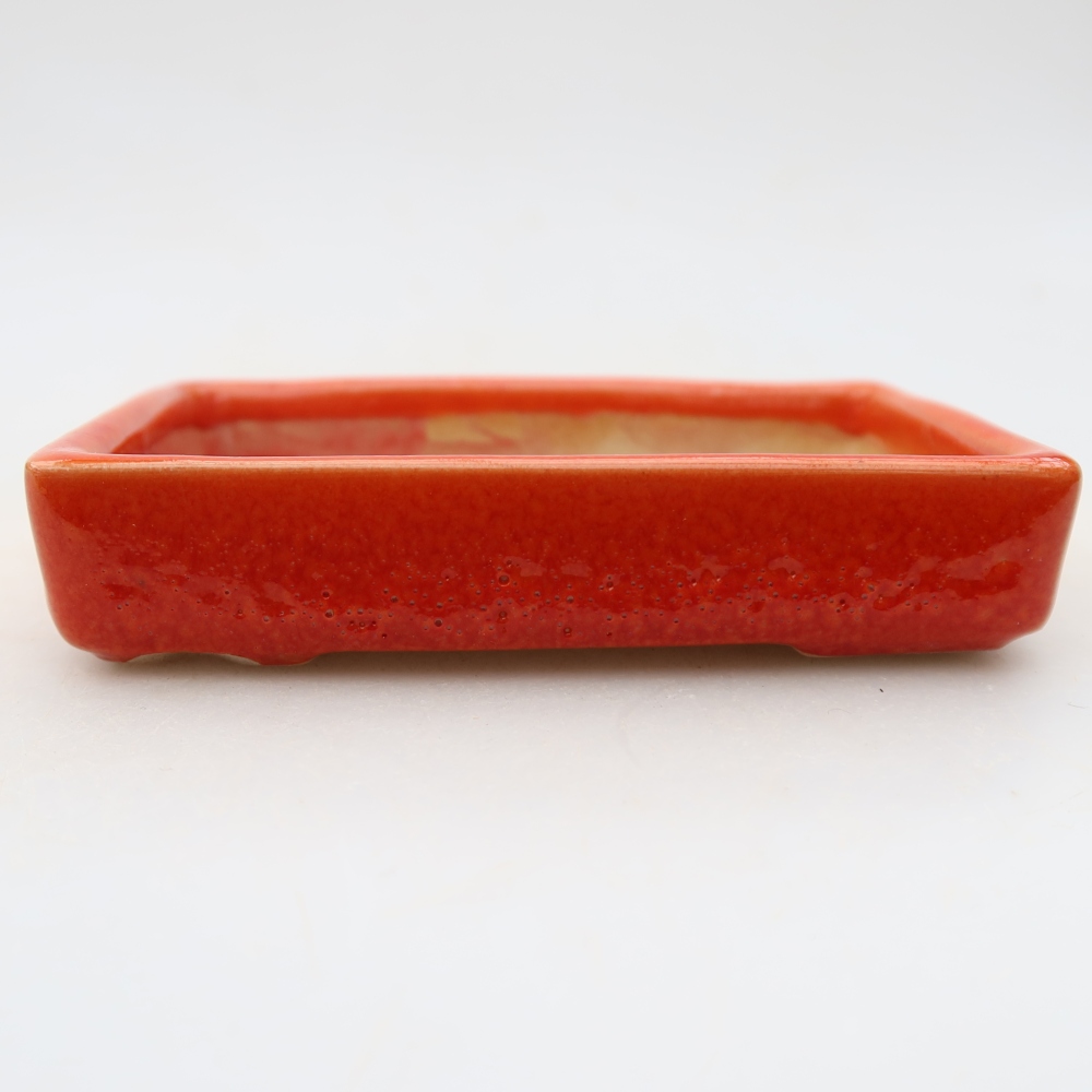 Ceramiczna miseczka do bonsai 10 x 7 x 2 cm, kolor pomarańczowy