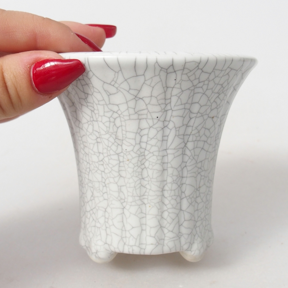 Ceramiczna miska do bonsai 9 x 9 x 8 cm, kolor raku