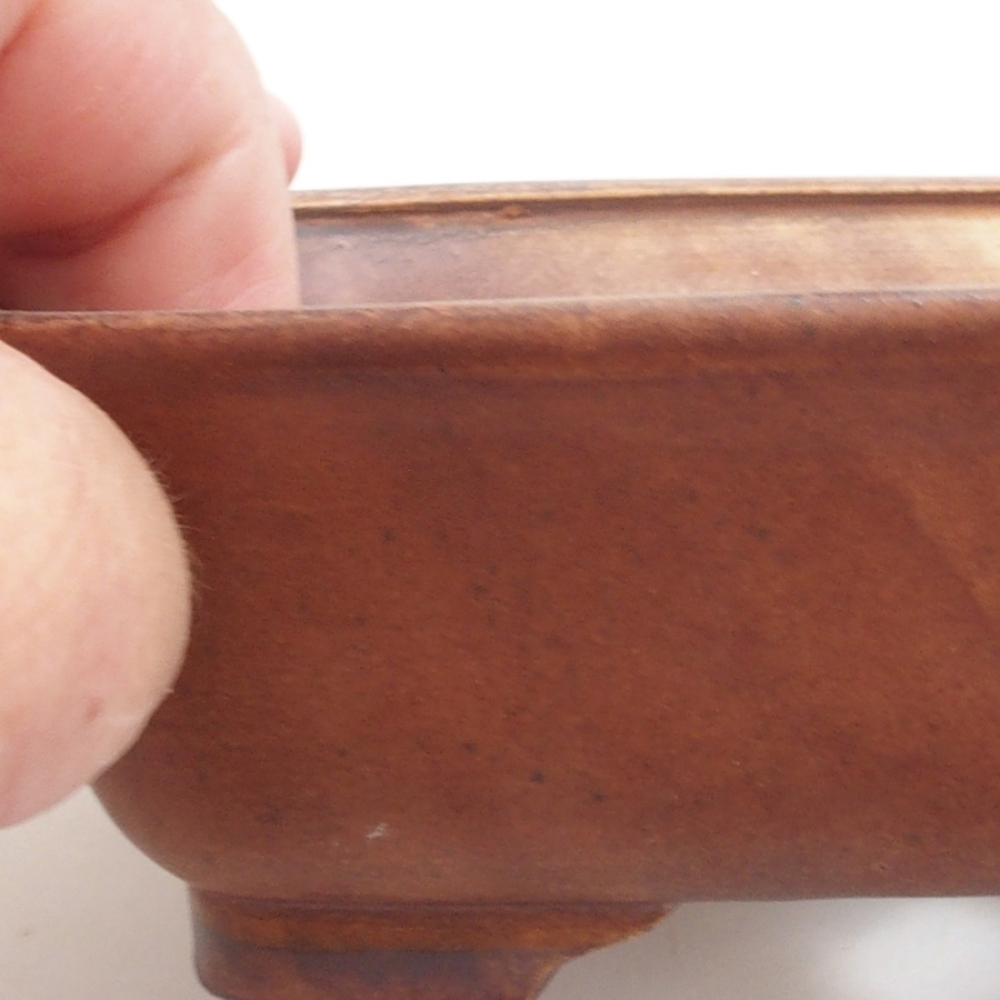 Ceramiczna miska do bonsai 14,5 x 12 x 4,5 cm, kolor brązowy