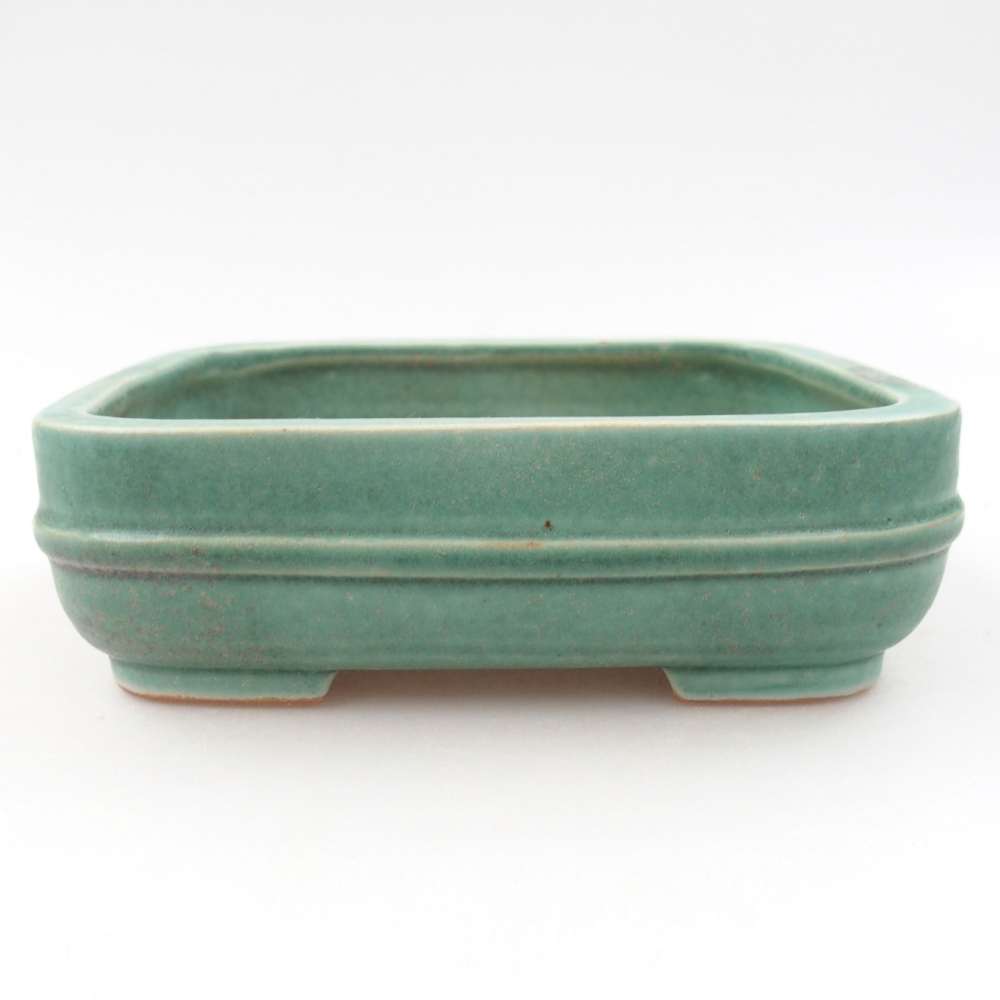 Ceramiczna miska bonsai 14 x 12 x 4,5 cm, kolor zielony