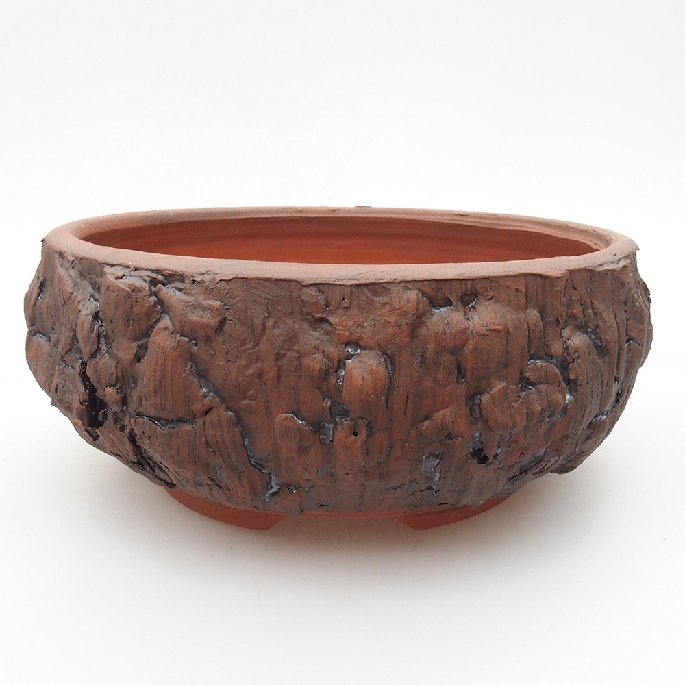 Ceramiczna miska bonsai 15,5 x 15,5 x 7 cm, kolor brązowy