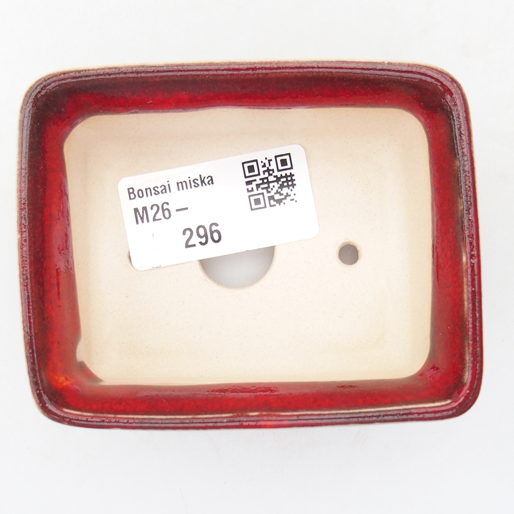 Mini miska do bonsai 8,5 x 6,5 x 3,5 cm, kolor czerwony