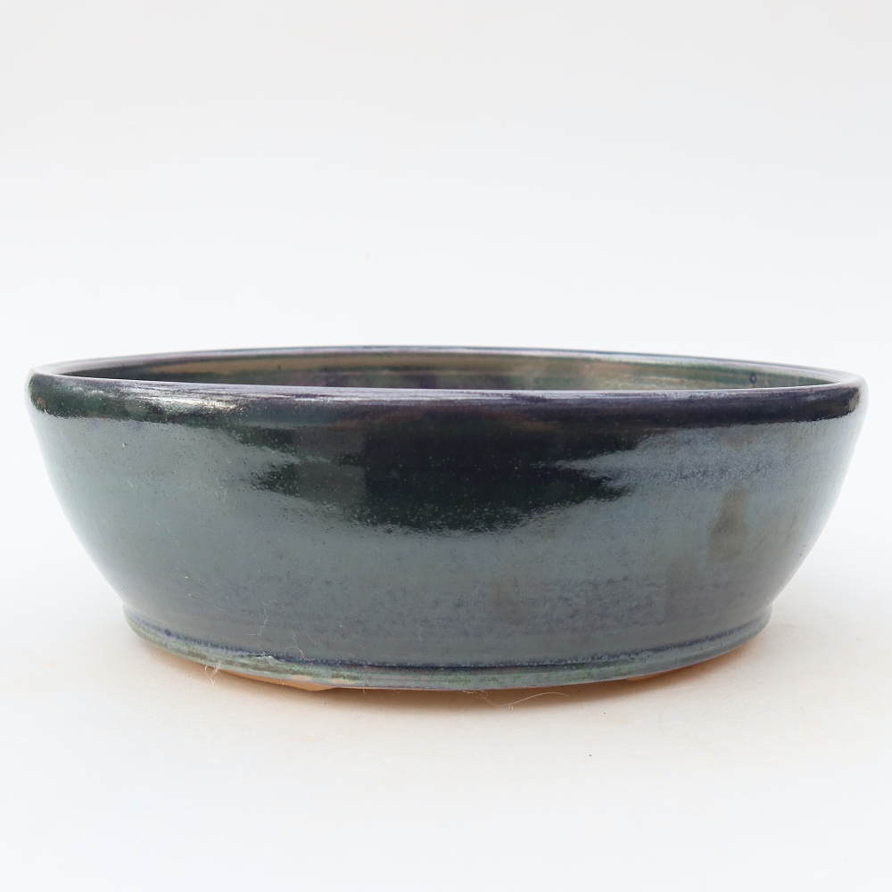 Ceramiczna miska do bonsai 20 x 20 x 6,5 cm, kolor niebieski