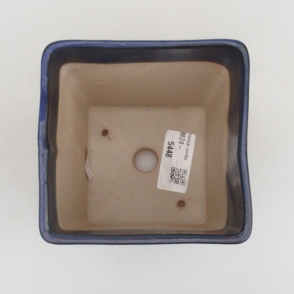 Ceramiczna miska bonsai 10,5 x 10,5 x 10,5 cm, kolor niebieski