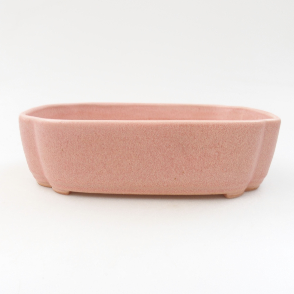 Ceramiczna miska bonsai 18,5 x 13,5 x 5 cm, kolor różowy