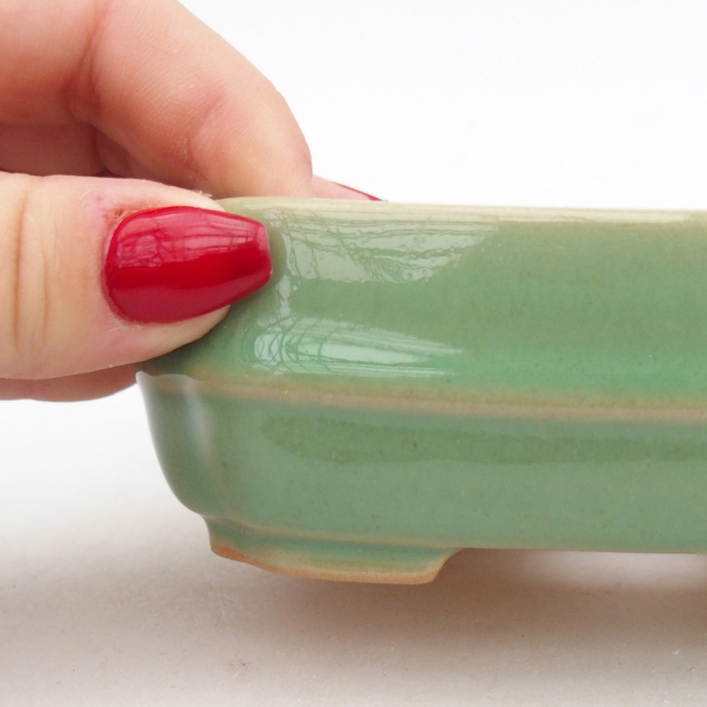 Ceramiczna miska do bonsai 12 x 10 x 4 cm, zielona