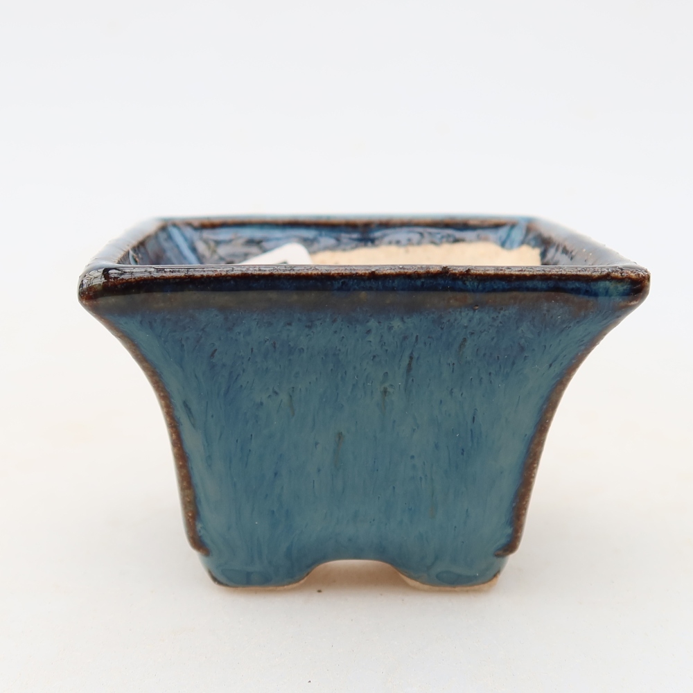 Ceramiczna miseczka do bonsai 5,5 x 5,5 x 4 cm, kolor niebieski