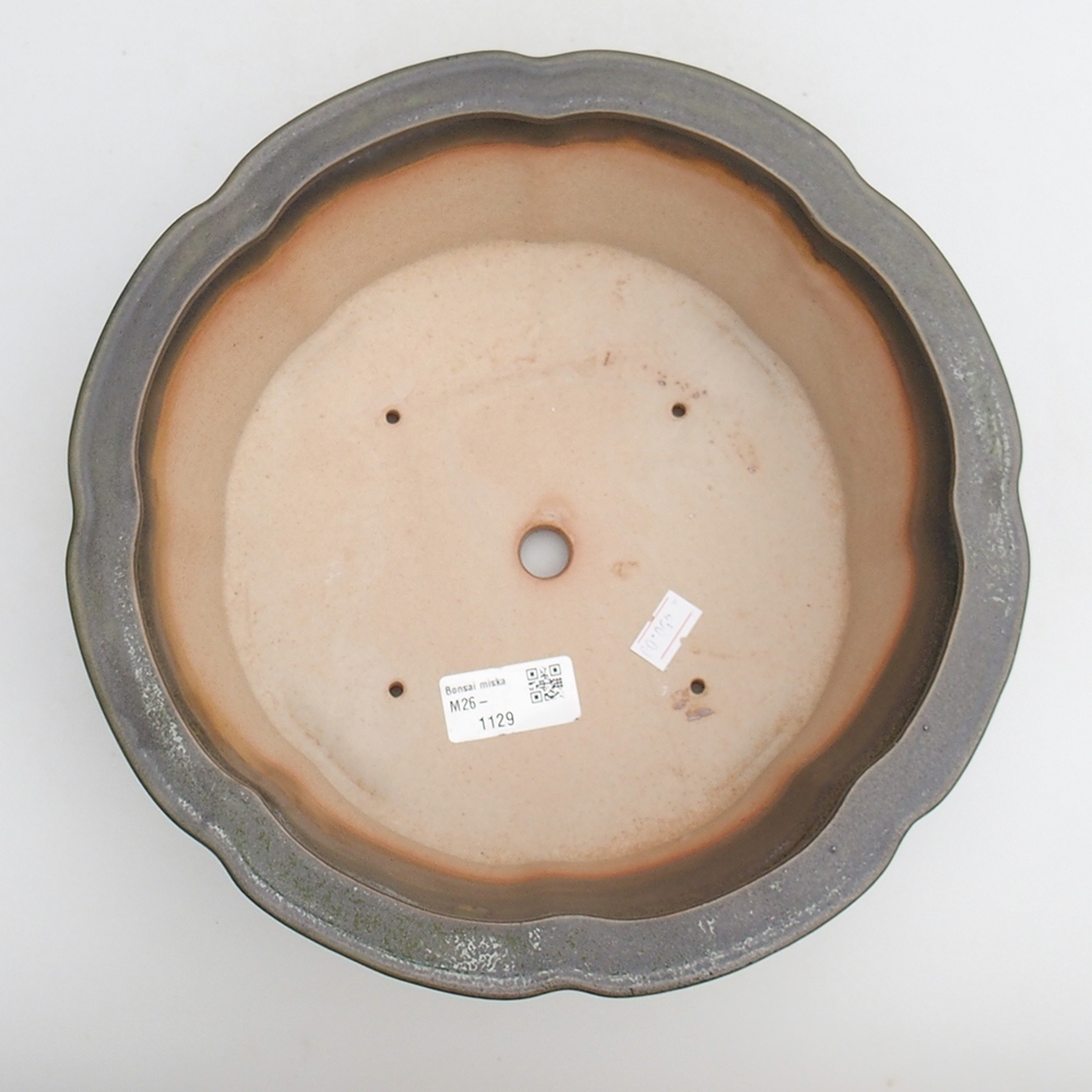 Ceramiczna miska na bonsai 26 x 26 x 8 cm, zielona