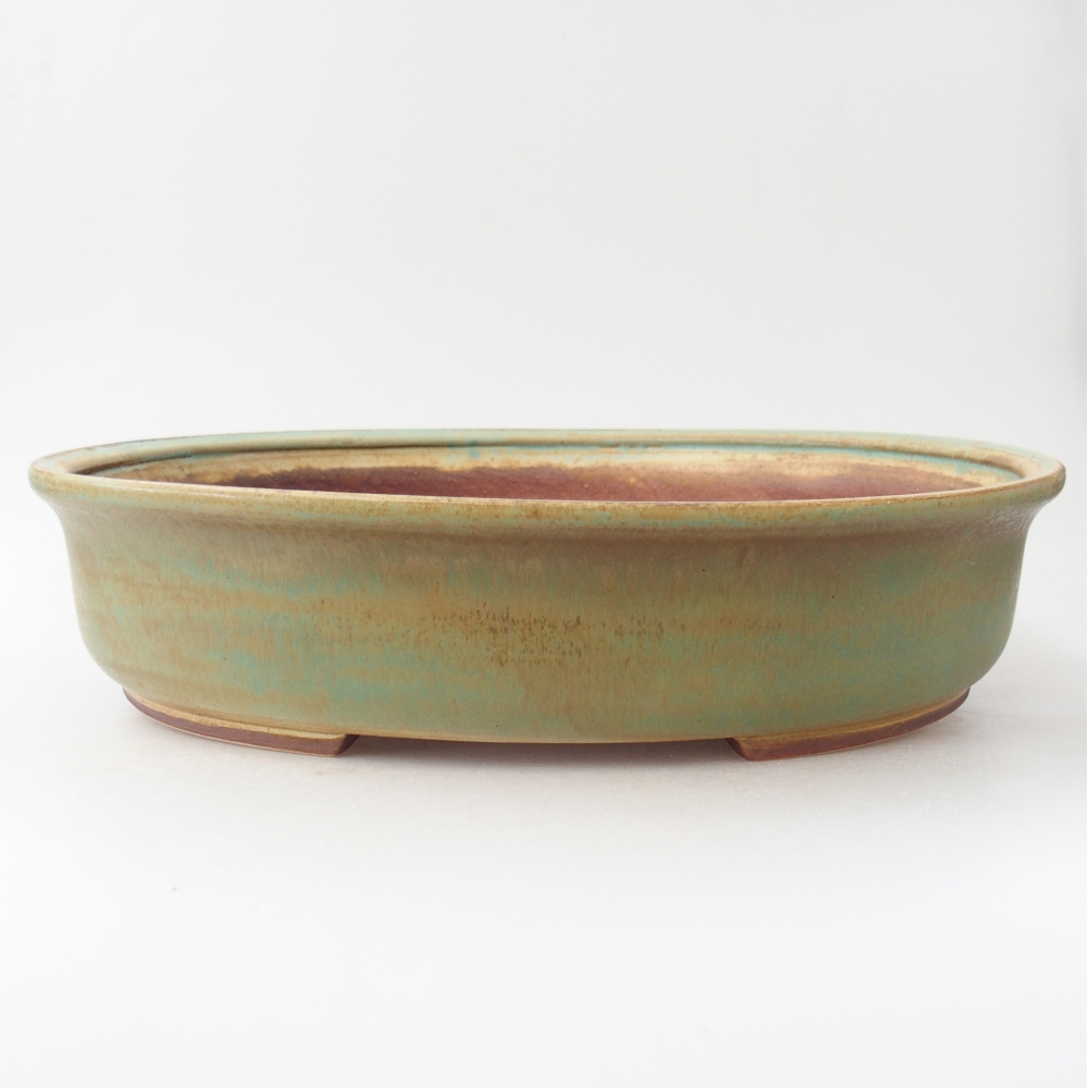 Ceramiczna miska do bonsai 32,5 x 28 x 7 cm, zielona