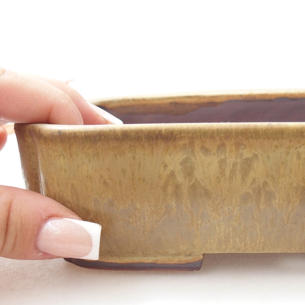 Ceramiczna miska do bonsai 17,5 x 14 x 5 cm, zielona