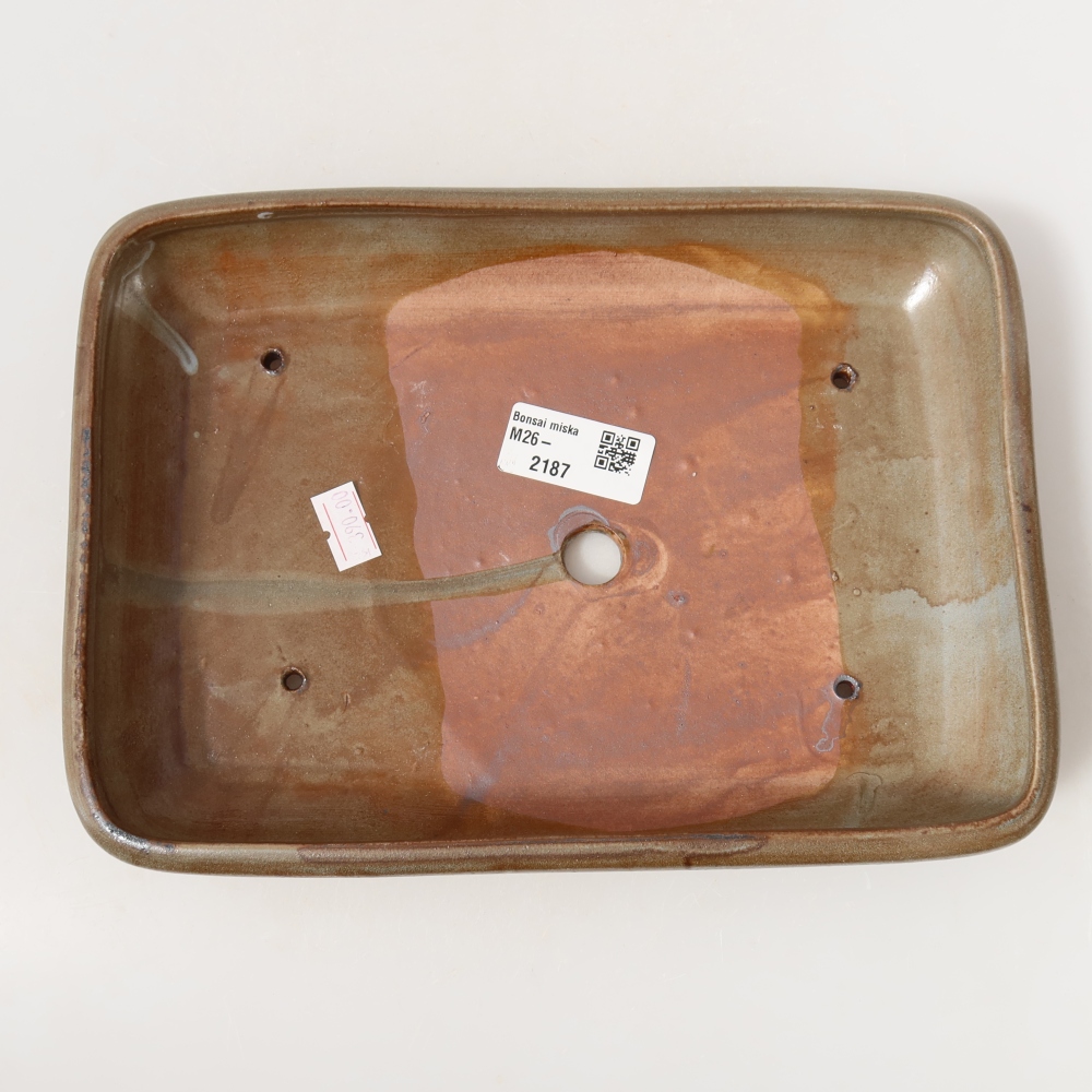 Ceramiczna miska do bonsai 24 x 17,5 x 4 cm, brązowa