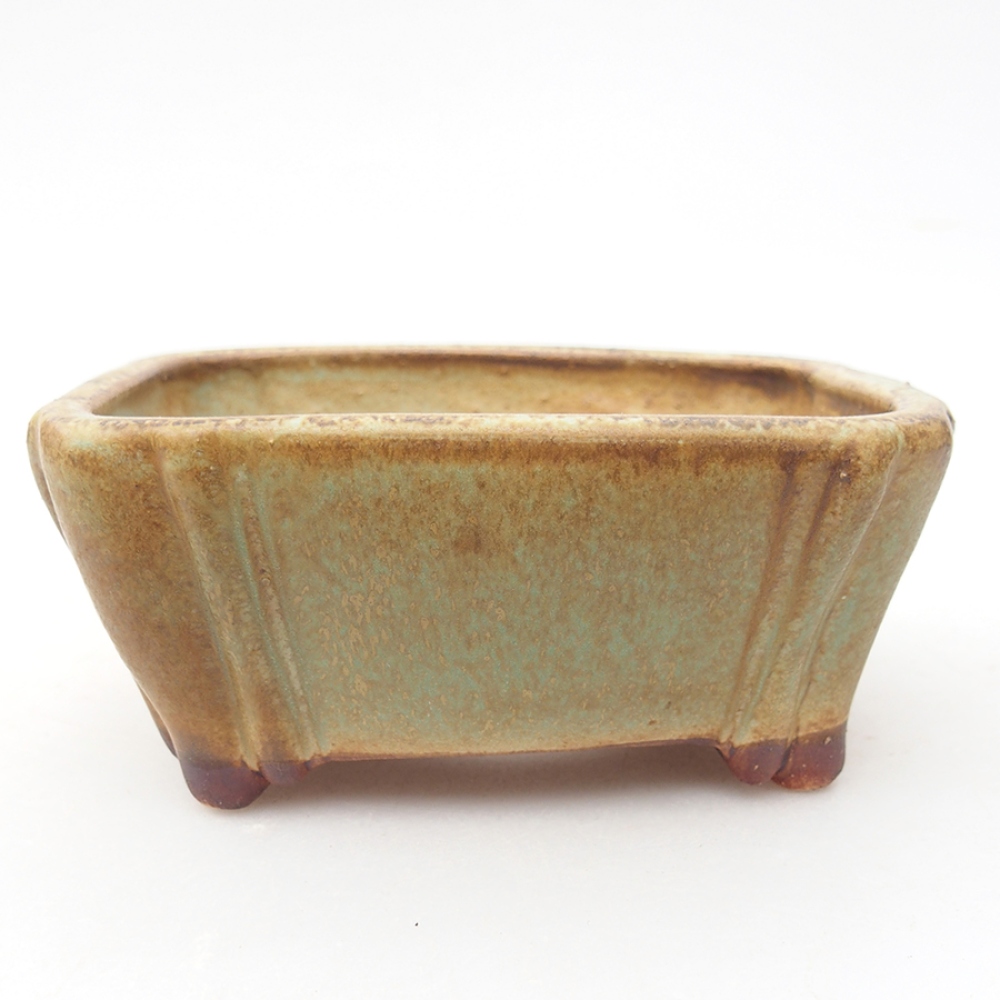 Ceramiczna miska do bonsai 10,5 x 8,5 x 4 cm, kolor zielony
