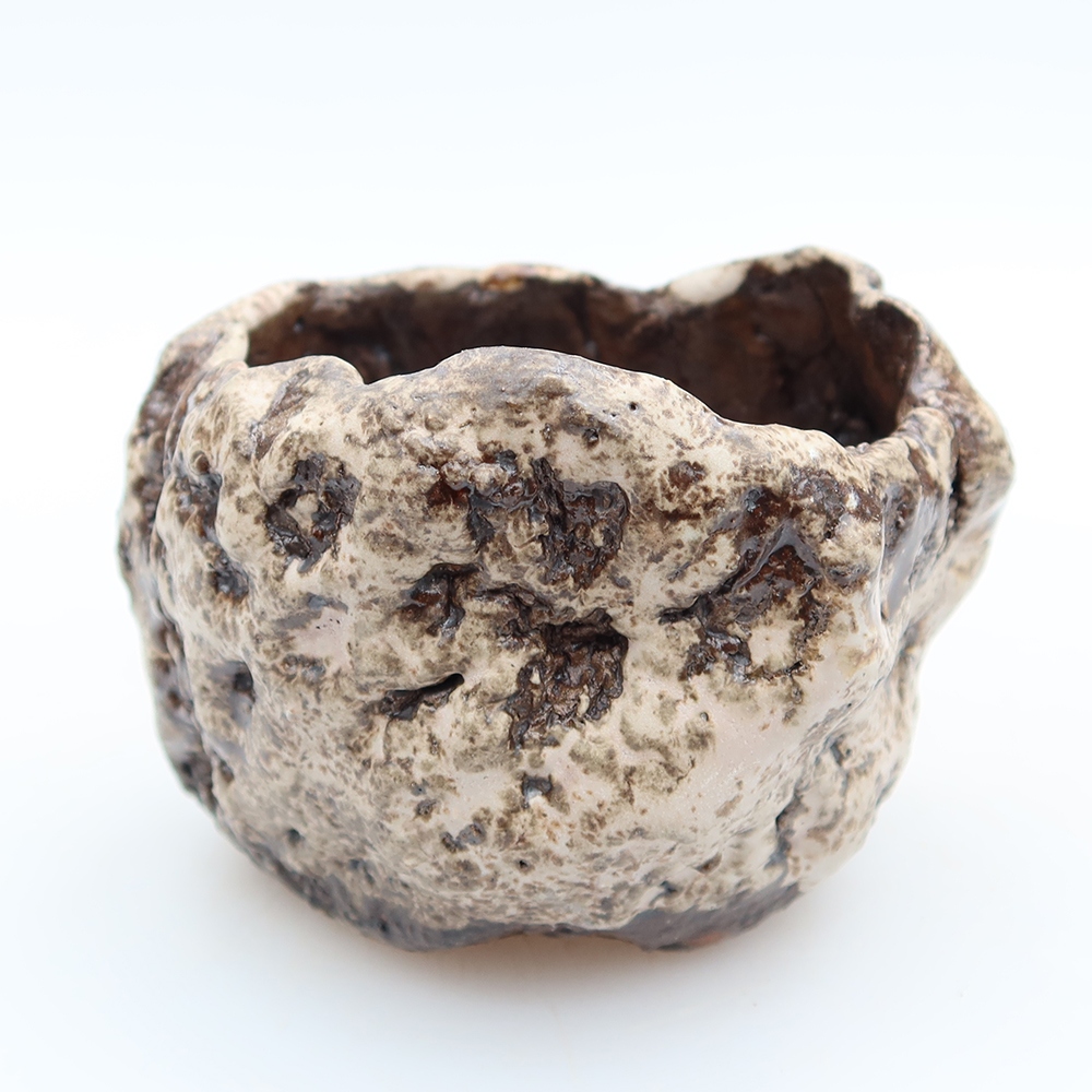 Ceramiczna skorupka  6,5 x 5,5 x 6 cm, kolor brązowo-biały
