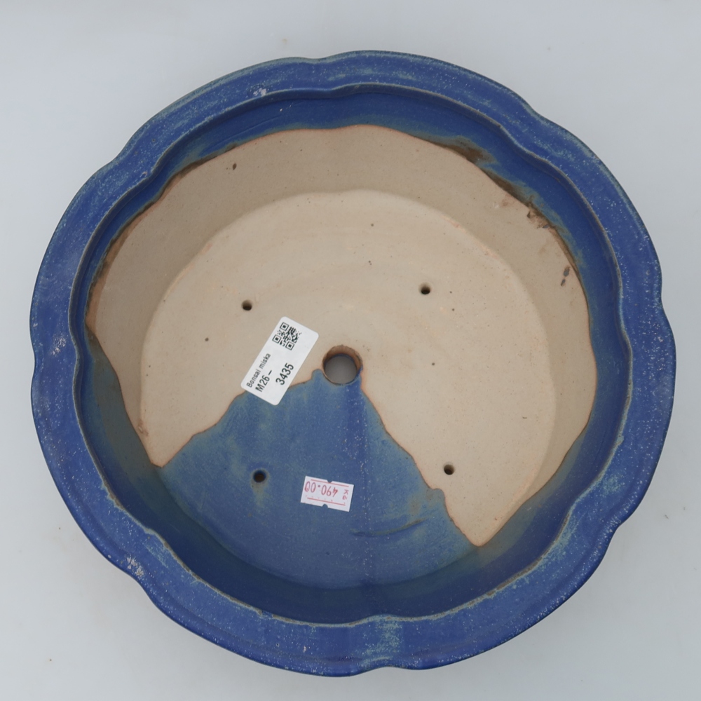 Ceramiczna miska na bonsai 26,5 x 26,5 x 8,5 cm, kolor niebieski